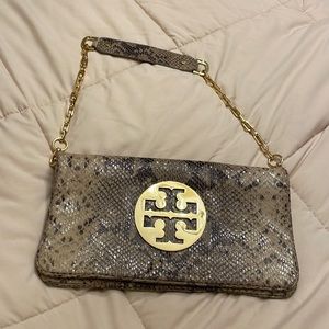 Tory Burch snakeskin clutch